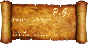 Paulik Gábor névjegykártya
