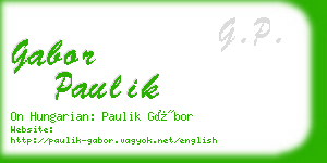 gabor paulik business card